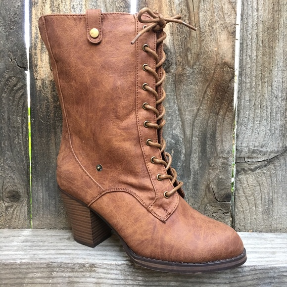 JustFab Shoes - JustFab women's boots Sz 7 Brown Lace Zipper New